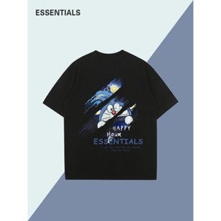 Essentials เสื้อยืดแขนสั้น ผ้าฝ้ายแท้ พิมพ์ลาย ทรงหลวม แฟชั่นสําหรับผู้ชาย และผู้หญิง