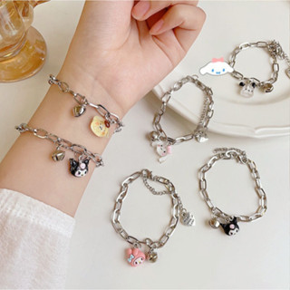 Sanrio bell สร้อยข้อมือคู่ สร้อยข้อมือการ์ตูน ปรับได้ สร้อยข้อมือของขวัญที่ดีที่สุด