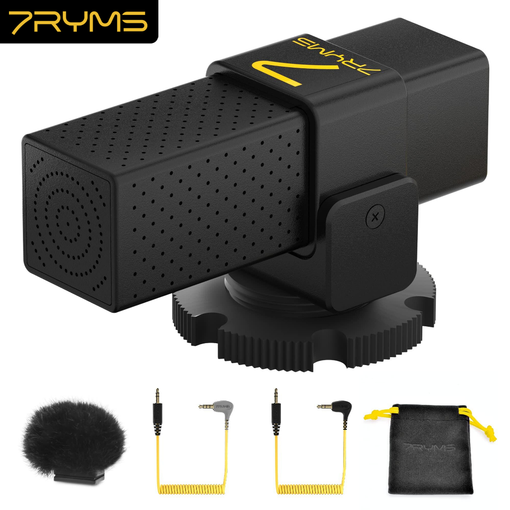 7ryms MinBo Mini Compact Cardioid Condenser On-Camera Shotgun Microphone สําหรับ iPhone Android สําหรับ GoPro/Canon/Nikon ไมโครโฟนกล้องพร้อมไมโครโฟนบันทึกช็อกที่เสถียร