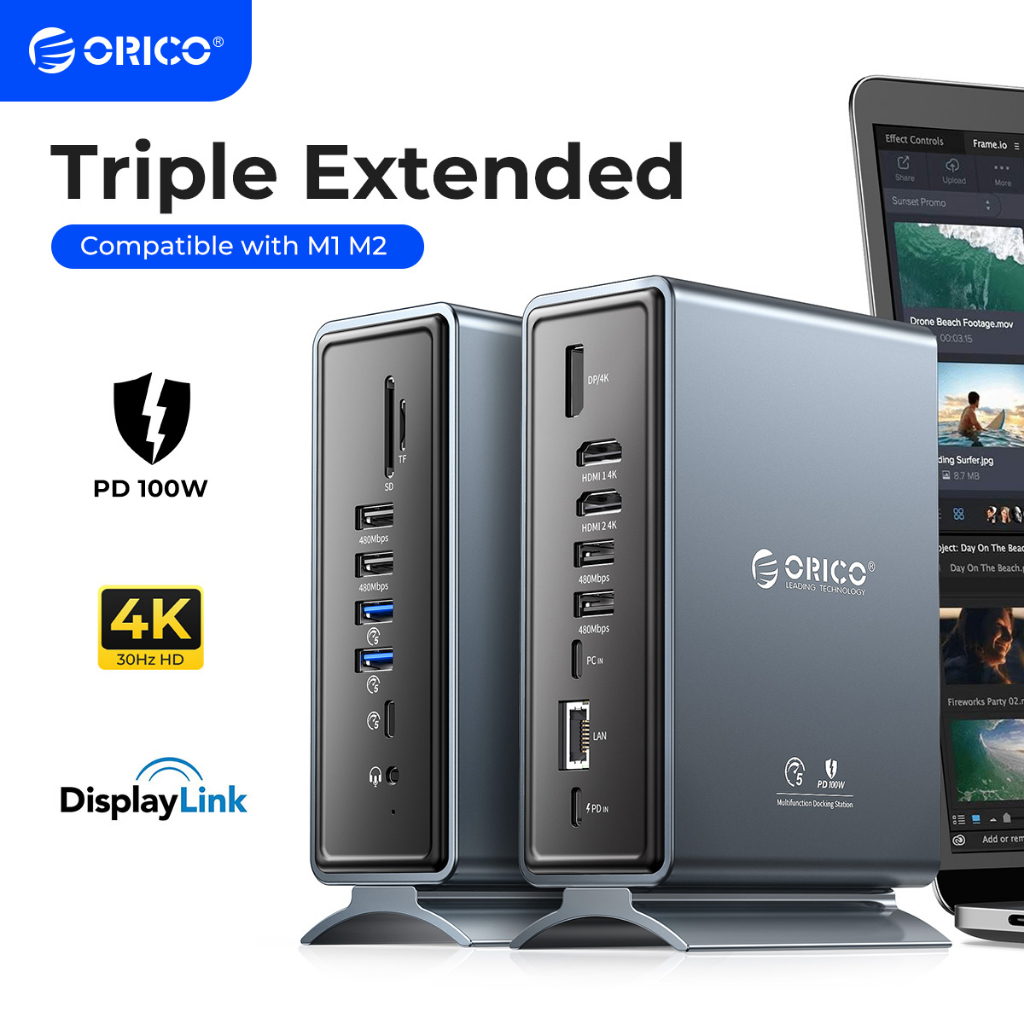 #แท่นวางแล็ปท็อปORICO
#USBCHUB
#แท่นวางอเนกประสงค์
#MultiPortsAdapter
#TripleDisplayDock