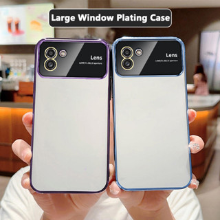 เคสโทรศัพท์ซิลิโคนใส แบบนิ่ม กันกระแทก ขนาดใหญ่ หรูหรา สําหรับ Samsung Galaxy A03 A04 4G