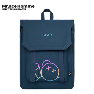 Mr. ace Homme Glow Bear Backpack กระเป๋านักเรียนสไตล์ญี่ปุ่น -กระเป๋าเงินขนาดใหญ่คอมพิวเตอร์กระเป๋าเป้สะพายหลัง Schoolbag