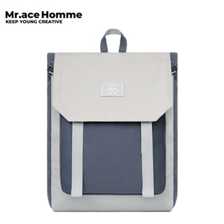 Mr. ace Homme Ash Backpack กระเป๋าเป้สะพายหลัง กระเป๋านักเรียน ขนาดใหญ่ จุของได้เยอะ สีฟ้า เหมาะกับฤดูร้อน ใส่คอมพิวเตอร์ได้ สําหรับนักเรียนมัธยมต้น