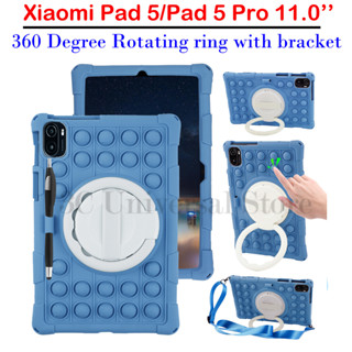 เคสแท็บเล็ต กันกระแทก หมุนได้ 360 องศา พร้อมแหวนขาตั้ง หลากสี สําหรับ Xiaomi Pad 5 Pad 5 Pro 11.0 นิ้ว Xiaomi Pad5 Pro 11.0 นิ้ว