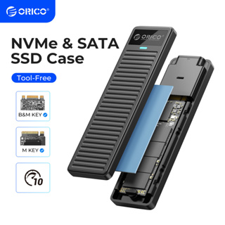 Orico M.2 NVMe SSD Enclosure 10Gbps USB 3.2 Gen2 M2 กล่องเคส SSD ดีไซน์เรียบง่าย สําหรับ NVMe SATA Tool free รองรับ UASP(PDDM2C3)