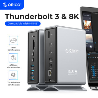 ORICO ฮับ USB C Thunderbolt 3 Dock Type C เป็น Display Port USB 3.1 Thunderbolt Port  สําหรับ MacBook Air Pro M1 M2 Mac (TB3-S4)