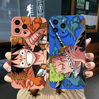 เคสโทรศัพท์มือถือ ขอบสี่เหลี่ยม ลาย Zoro Luffy สําหรับ Samsung Galaxy S22 Plus Note 20 Ultra S21 FE S20