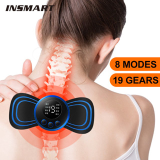 Insmart EMS สติกเกอร์นวดคอ บรรเทาอาการปวดกล้ามเนื้อ ขนาดเล็ก แบบชาร์จไฟได้