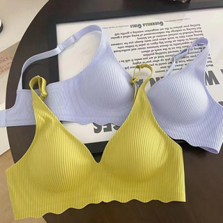 ชุดชั้นในสตรี ไร้รอยต่อ บาง คัพไร้สาย ชุดชั้นใน รวบรวม Bralette 3/4 คัพ