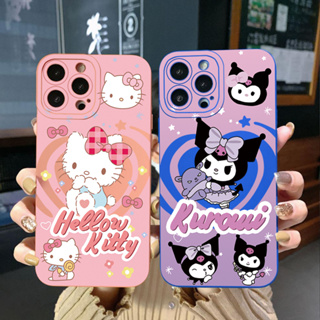 เคสโทรศัพท์มือถือ ขอบสี่เหลี่ยม ลายคิตตี้ แมวคุโรมิ สําหรับ OPPO Reno7 4G Reno6 Reno8 Z 5G Reno5 F Reno2 F Reno3 Reno4 A17 A17K A77S A57S