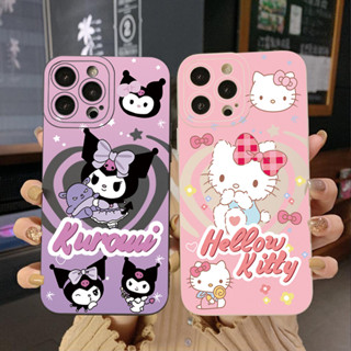 เคสโทรศัพท์มือถือ ขอบสี่เหลี่ยม ป้องกันเต็มเครื่อง ลายแมวคิตตี้ Kuromi สําหรับ Infinix Hot 12i 10S 11 10 Play 11S 10i Smart 6 HD X6511 X657B X6512 Note 12 G96