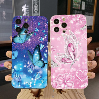 เคสโทรศัพท์มือถือ ขอบสี่เหลี่ยม ลายผีเสื้อ สําหรับ Infinix Hot 12i 10S 11 10 Play 11S 10i Smart 6 HD X6511 X657B X6512 Note 12 G96