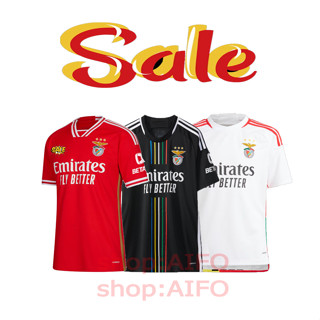 เสื้อกีฬาแขนสั้น ลายทีมชาติฟุตบอล benfica 23 24 ชุดเหย้า คุณภาพสูง สําหรับผู้ชาย