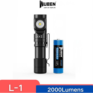 Wuben L1 ไฟฉายคู่ แหล่งกําเนิดแสง พร้อม OSRAM P9/NICHIA 519A LED 2000Lumens ชาร์จไฟได้ สําหรับตั้งแคมป์ เดินป่า