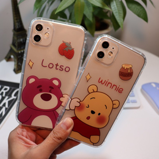 เคสiPhone11เคสโทรศัพท์มือถือ ลายการ์ตูนหมีสตรอเบอร์รี่น่ารัก สําหรับ เคสไอโฟน11 โทรศัพท์ 6s 7 8 plus se2020 เคสไอโฟน 13 เคสไอโฟน 12 14 pro max mini plus เคสไอโฟน7พลัส xs XR iPhone case 6p 7p 8p เคสโทรศัพท์