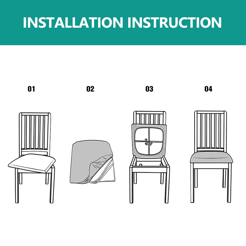 ผ้าคลุมเก้าอี้รับประทานอาหาร ป้องกันน้ํา พิมพ์ลายใบไม้ - รูปที่ 4