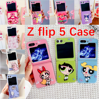 เคสโทรศัพท์มือถือ PC แบบแข็ง ลายการ์ตูนน่ารัก สีชมพู สําหรับ Samsung Galaxy Z Flip 5 Z Flip 4 Z Flip 3