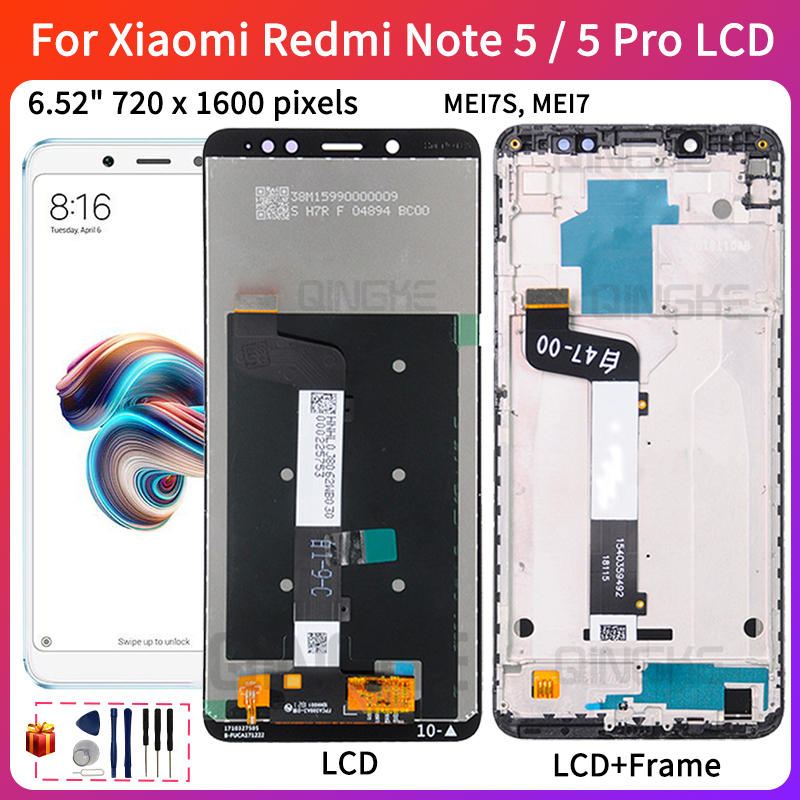 อะไหล่หน้าจอสัมผัส LCD ดิจิไทเซอร์ แบบเปลี่ยน สําหรับ Xiaomi Redmi Note 5 Redmi Note 5 Pro LCD Display MEI7S MEI7