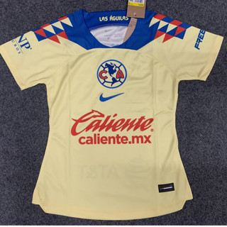 เสื้อกีฬาแขนสั้น ลายทีมชาติฟุตบอล América สีเหลือง 23/24 Club ชุดเหย้า สําหรับผู้หญิง