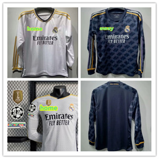 เสื้อกีฬาแขนยาว ลายทีมชาติฟุตบอล real madrid 2023 2024 ชุดเหย้า ไซซ์ S-XXL