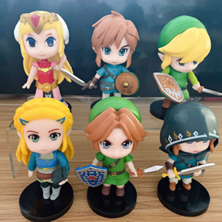 โมเดลฟิกเกอร์ The Legend of Zelda: Spirit Tracks Toon Link Princess Tetra Q Version PVC ขนาด 10 ซม. ของเล่นสําหรับเด็ก 6 ชิ้น ต่อชุด