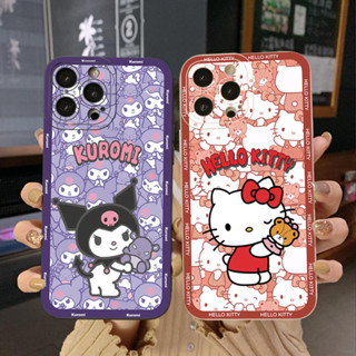 เคสโทรศัพท์มือถือ ขอบสี่เหลี่ยม ป้องกันเต็มเครื่อง ลายคิตตี้ Kuromi สําหรับ Infinix Hot 12i 10S 11 10 Play 11S 10i Smart 6 HD X6511 X657B X6512 Note 12 G96