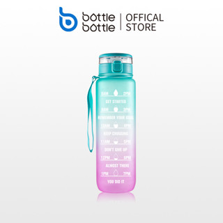 BOTTLE BOTTLE 1000ml ขวดน้ําสร้างแรงบันดาลใจพร้อมเครื่องหมายบอกเวลา, ป้องกันการรั่วซึม, สําหรับโรงยิมสํานักงานวิ่งกีฬากลางแจ้ง, ปลอดสาร BPA