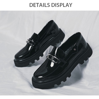 Size38~45 รองเท้า โลฟเฟอร์หนัง ชาย รองเท้าแพลตฟอร์มลําลอง แบบหนัง หรูหรา แฟชั่นคลาสสิก สําหรับผู้ชาย