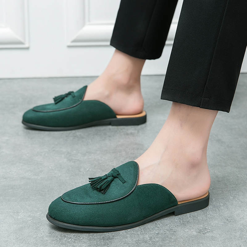 Size38~46 รองเท้าหนังกลับ รองเท้าหนังผู้ชายเปิดส้น