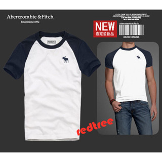 เสื้อยืดแขนสั้น ปักลาย Abercrombie &amp; Fitch สําหรับผู้ชาย