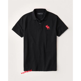 เสื้อโปโล Abercrombie &amp; Fitch เสื้อโปโลสําหรับผู้ชายผ้าฝ้ายสํานักงานแขนสั้น POLO