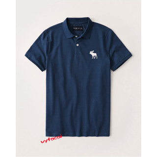 เสื้อโปโล Abercrombie &amp; Fitch เสื้อโปโลสําหรับผู้ชายผ้าฝ้ายสํานักงานแขนสั้น POLO