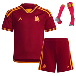 เสื้อกีฬาแขนสั้น ลายทีมชาติฟุตบอล Roma 2023-24 Season ชุดเหย้า สไตล์โรม สําหรับเด็ก