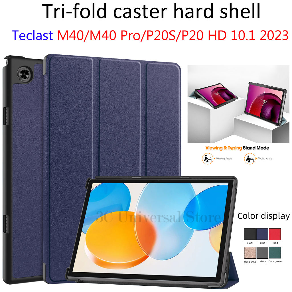 สําหรับ Teclast M40 M 40 Pro 10.1 2023 กรณีหนัง PU กรณีสีทึบฝาครอบแม่เหล็กสําหรับ Teclast P20HD P 20S 10.1 นิ้ว 2023