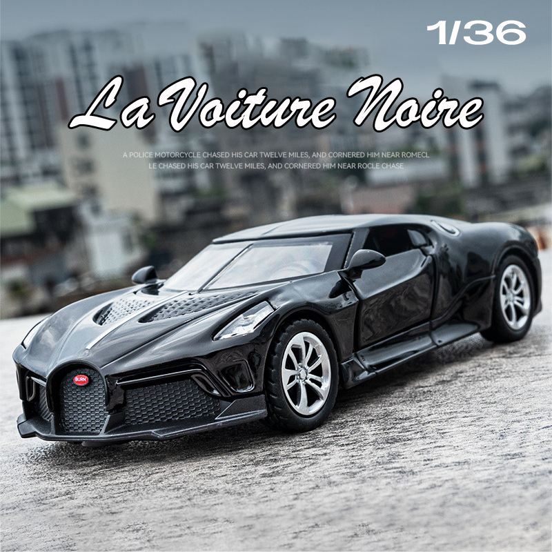 RUM1:36 Scale Bugatti La Voiture Noire รถรุ่น Light & Sound Effect รถDiecastของเล่นเด็กวันเกิดคอลเลก
