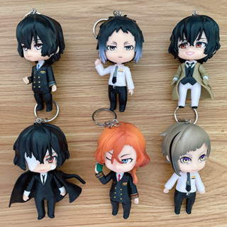 พวงกุญแจ จี้ฟิกเกอร์ Pvc อนิเมะ Bungo Stray Dogs Nakahara Chuuya My Hero Academia ขนาด 9 ซม. 6 ชิ้น ต่อชุด