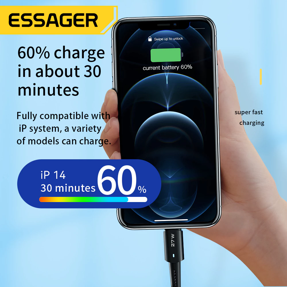 Essager สายชาร์จเร็ว 27W USB-C to Lightning PD 30W thumbnail 6