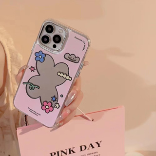 เคสโทรศัพท์มือถือกระจก ลายน่ารัก สีชมพู สําหรับ iPhone 11 12 12pro 12promax 13 13pro 13promax 14 14pro 14promax