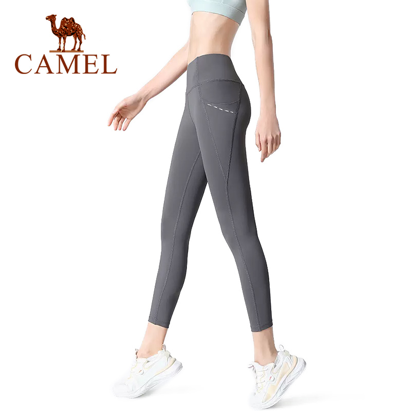 Camel กางเกงกีฬา กางเกงโยคะ เอวสูง ยางยืด สําหรับผู้หญิง ใส่ออกกําลังกาย