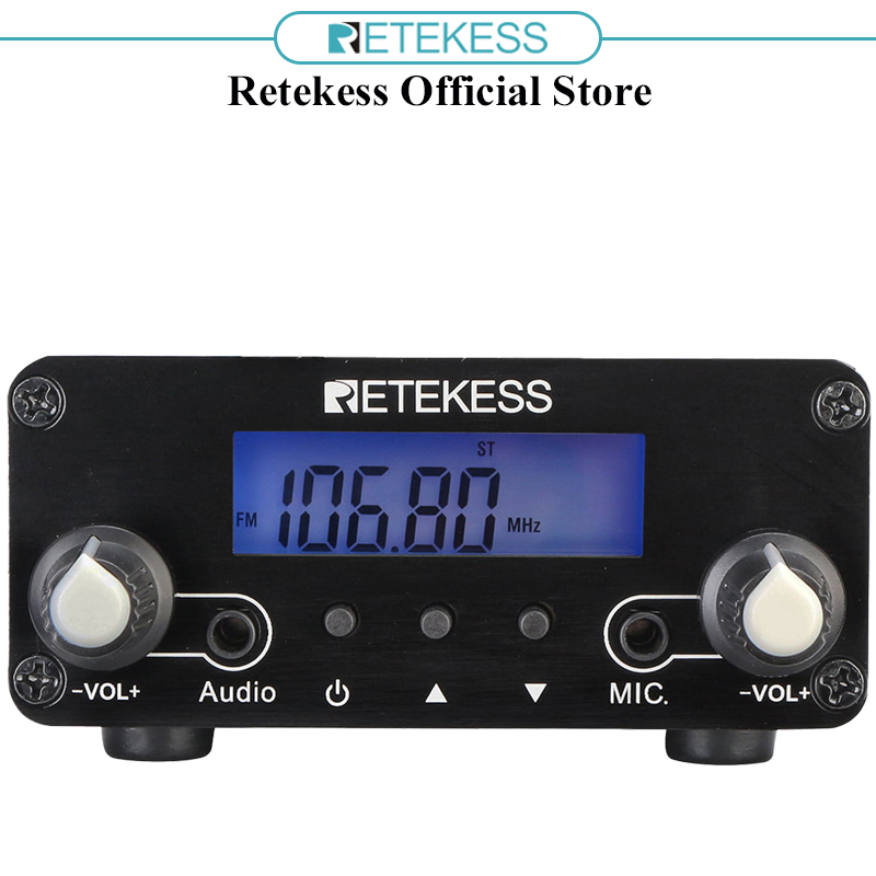 Retekess TR508 เสาอากาศวิทยุ FM กระจายเสียงสเตอริโอ พร้อมเสาอากาศ 980 ฟุต สําหรับภาพยนตร์ ระยะห่างหินสังคม (สีดํา 1 แพ็ค)