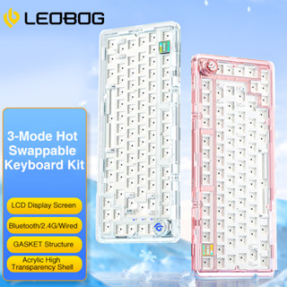 Leobog K81 Pro คีย์บอร์ดเล่นเกมไร้สายบลูทูธ 5.0 2.4G มีสาย 3 โหมด RGB 81 ปุ่ม