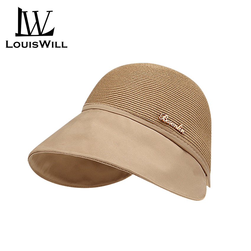 Louiswill หมวกฟางถัก ป้องกันรังสียูวี ขนาดใหญ่ แบบพกพา เหมาะกับเดินชายหาดกลางแจ้ง แฟชั่นฤดูร้อน สําหรับผู้หญิง