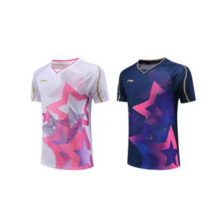 ใหม่ เสื้อยืดแขนสั้น พิมพ์ลาย Li Ning Badminton แฟชั่นสําหรับผู้ชาย และผู้หญิง เหมาะกับการเล่นกีฬา เทนนิส 2023