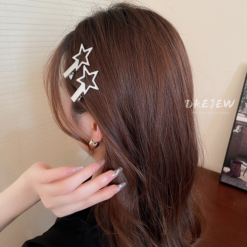 DREJEW กิ๊บติดผม รูปดาว สไตล์เกาหลี เรียบง่าย อารมณ์หวานแหวว y2k สําหรับผู้หญิง - รูปที่ 4