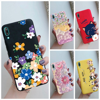 เคสโทรศัพท์ซิลิโคน แบบนิ่ม ลายการ์ตูนดอกไม้ สีสันสดใส สําหรับ Huawei Y7 Pro 2019 Y7 Pro 2019