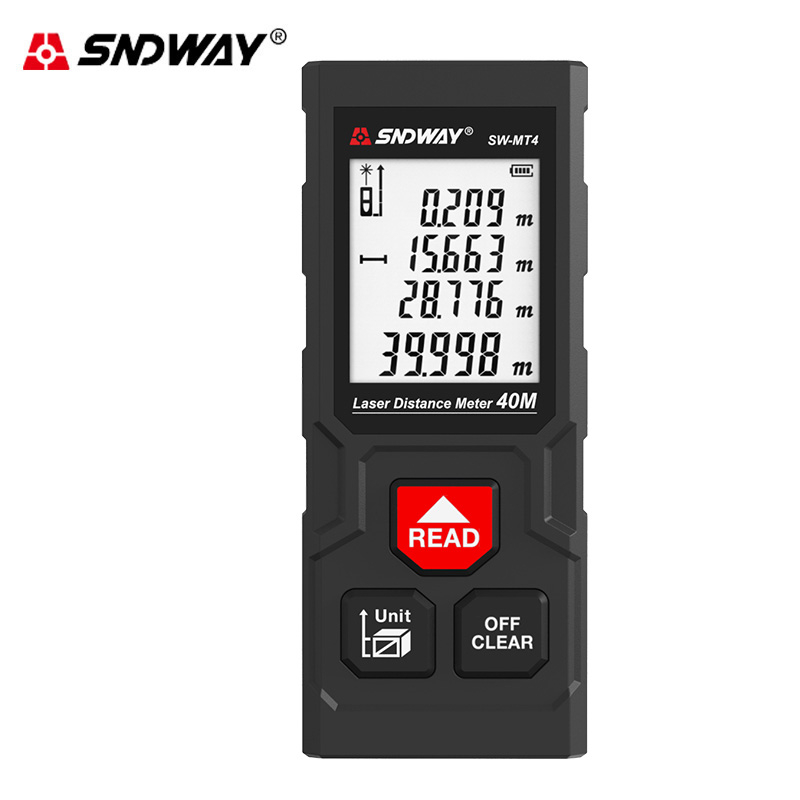 Sndway เครื่องวัดระยะเลเซอร์ เครื่องวัดระยะเลเซอร์ที่แม่นยํา SW-MT4 ไม้บรรทัดดิจิตอล