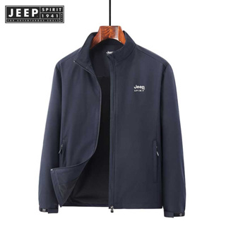 JEEP SPIRIT 1941 ESTD เสื้อแจ็กเก็ตลําลอง คอปกตั้ง คุณภาพสูง แฟชั่นฤดูใบไม้ผลิ ฤดูใบไม้ร่วง สําหรับผู้ชาย