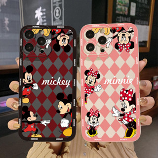 เคสโทรศัพท์มือถือ ขอบสี่เหลี่ยม ป้องกันเต็มเครื่อง ลายมิกกี้ มินนี่เมาส์ ลายสก๊อต สําหรับ Infinix Hot 12i 10S 11 10 Play 11S 10i Smart 6 HD X6511 X657B X6512 Note 12 G96