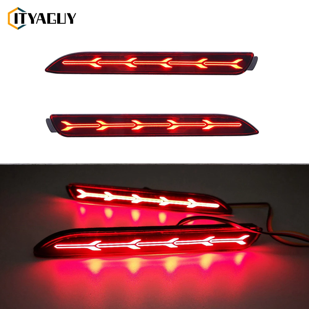 2 pcs LED ด้านหลังกันชนโคมไฟสะท้อนแสงไฟเบรคสำหรับ Toyota Innova Camry Sienna Wish Fortuner ไฟทับทิมท้ายสำหรับ TOYOTA Camry ไฟท้ายรถตู้
