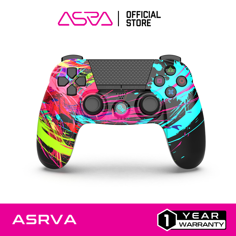 ASRVA เกมแพดบลูทูธไร้สาย สําหรับ Ps4 /PS4Elite Slim Pro Console  Android IOS โทรศัพท์มือถือ คอมพิวเตอร์ เกมแพด PS4 สําหรับแล็ปท็อป ราคา ถูกที่สุด ดีลบีเคเค